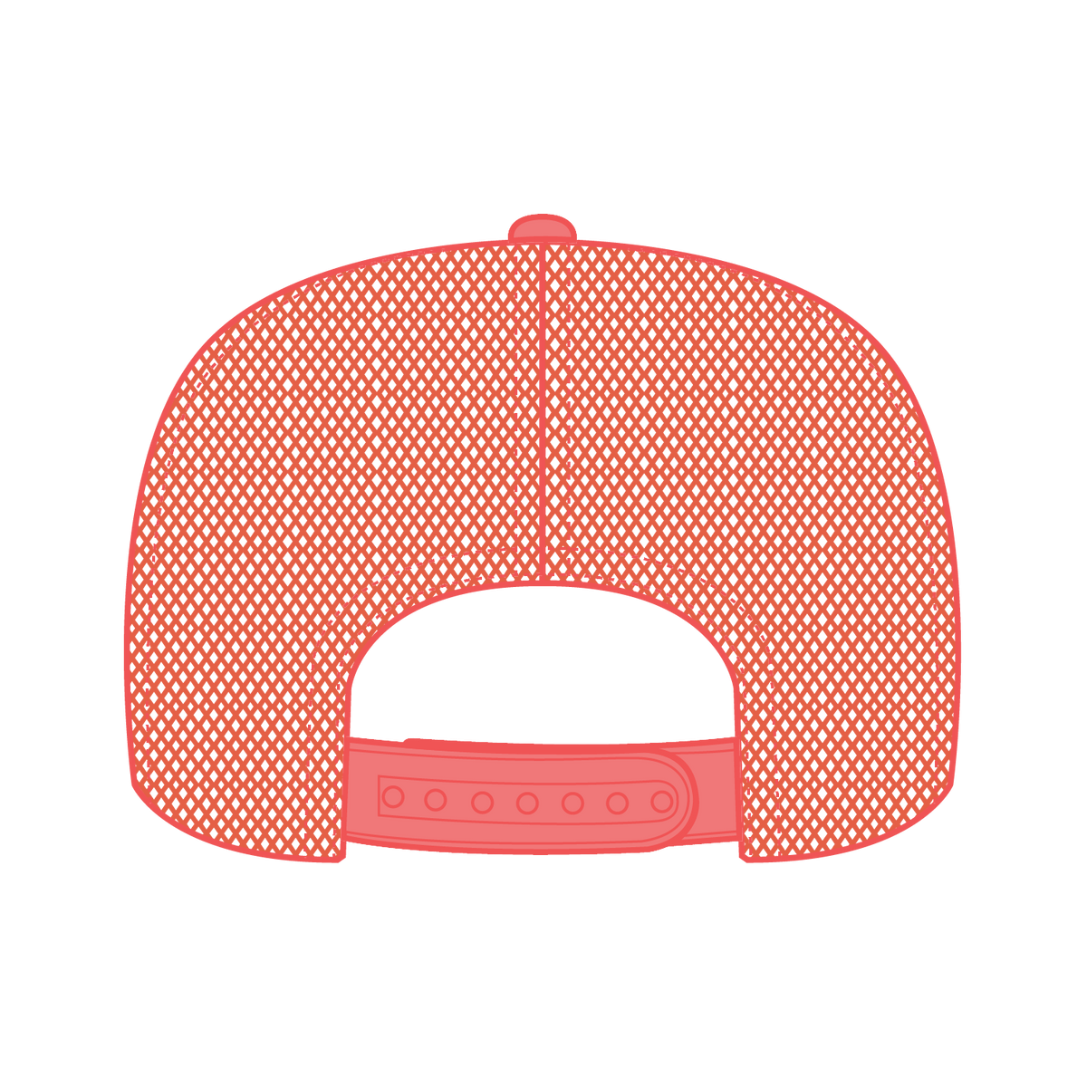 Rear View of 11016110 - Crl/Wht/Crl OTTO CAP 5 Panel High Crown Mesh Back Trucker Hat