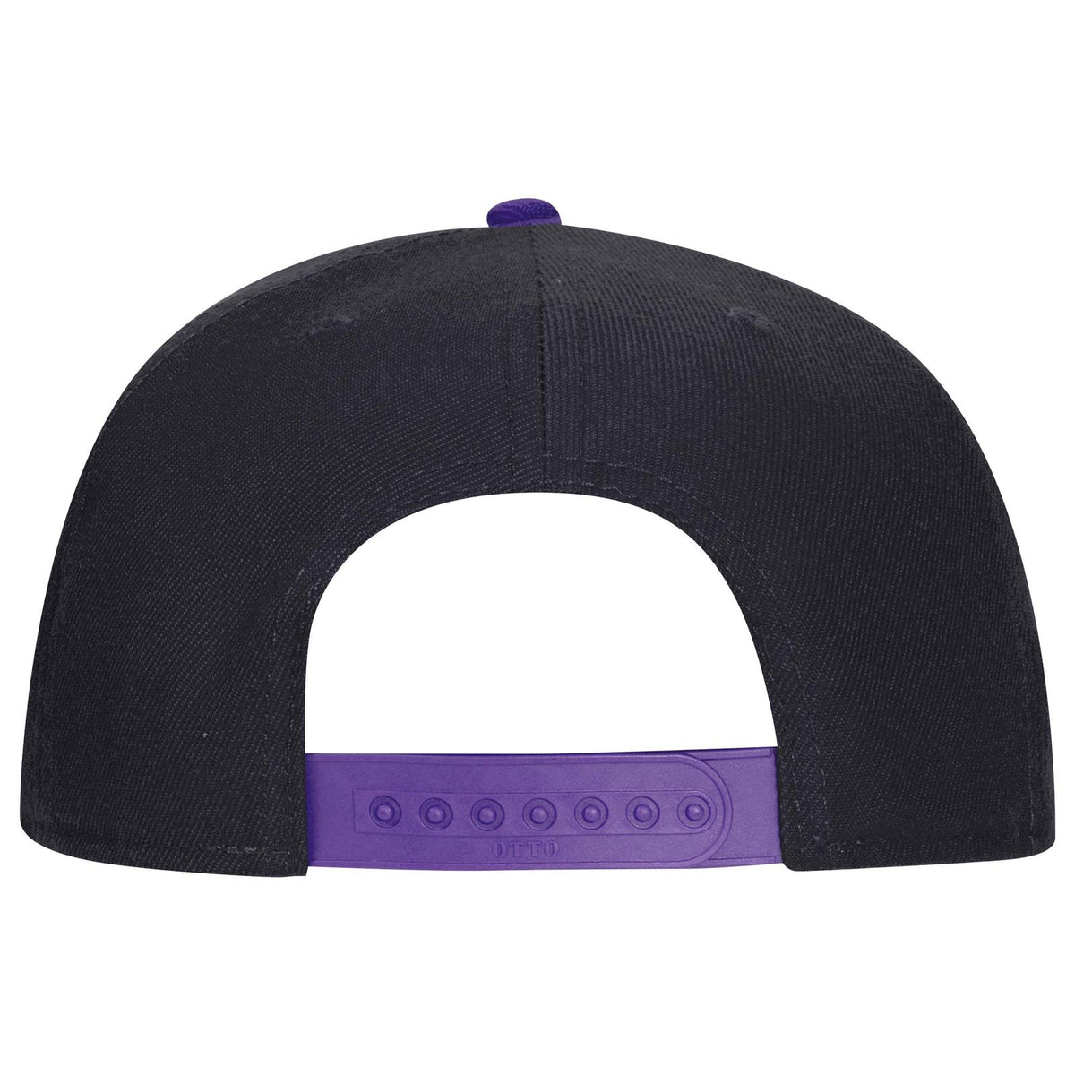 Rear View of 110303 - Pur/Blk/Blk OTTO CAP "OTTO SNAP" 6 Panel Pro Style Snapback Hat