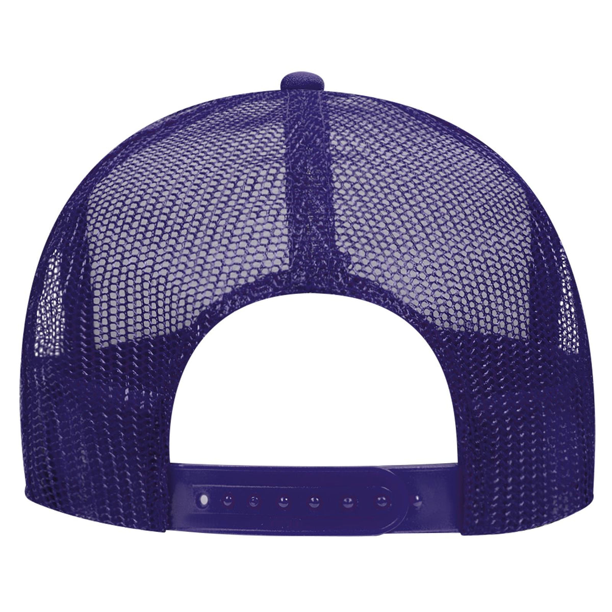 Rear View of 111611 - Pur/Wht/Pur OTTO CAP 5 Panel High Crown Mesh Back Trucker Hat