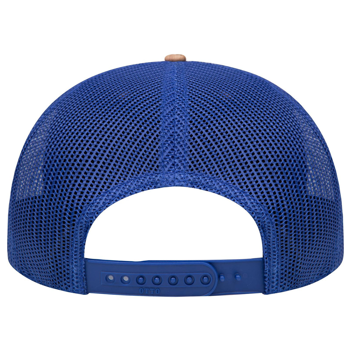 Rear View of 11201 - Cork/Ryl OTTO CAP "OTTO SNAP" 6 Panel Pro Style Mesh Back Trucker Snapback Hat