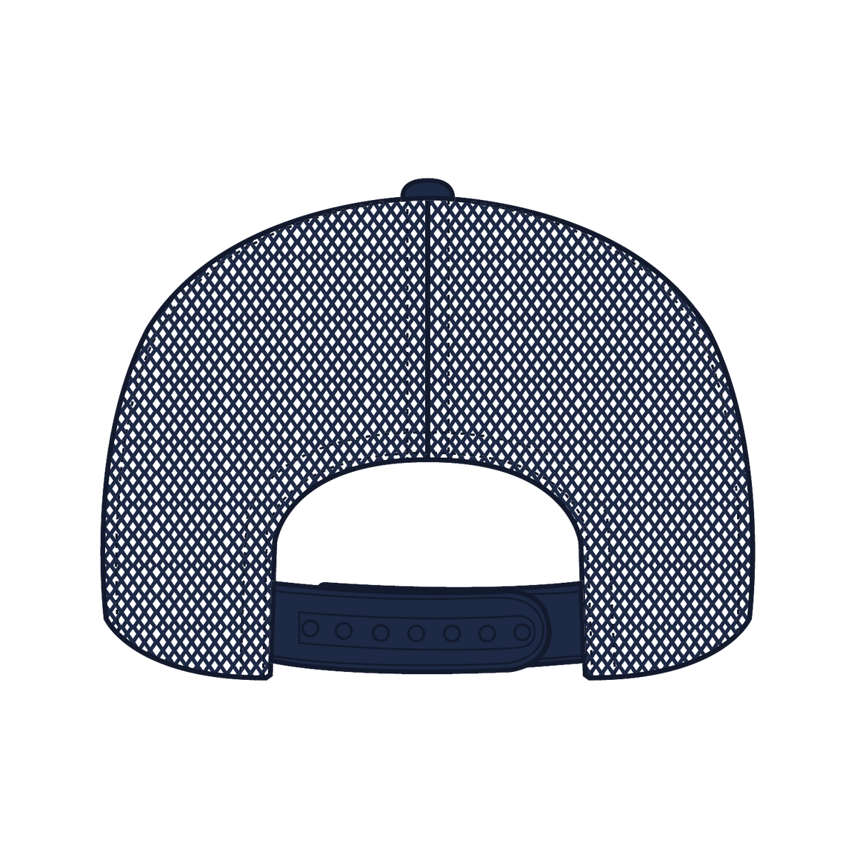 Rear View of 11204 - Cork/Nvy OTTO CAP "OTTO SNAP" 6 Panel Pro Style Mesh Back Trucker Snapback Hat