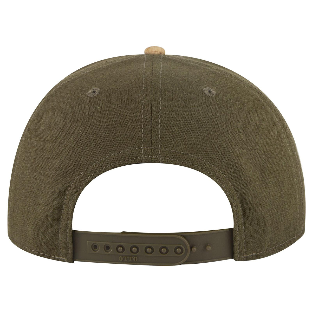 Rear View of 11283 - Cork/Ml Grn OTTO CAP "OTTO SNAP" 6 Panel Pro Style Snapback Hat