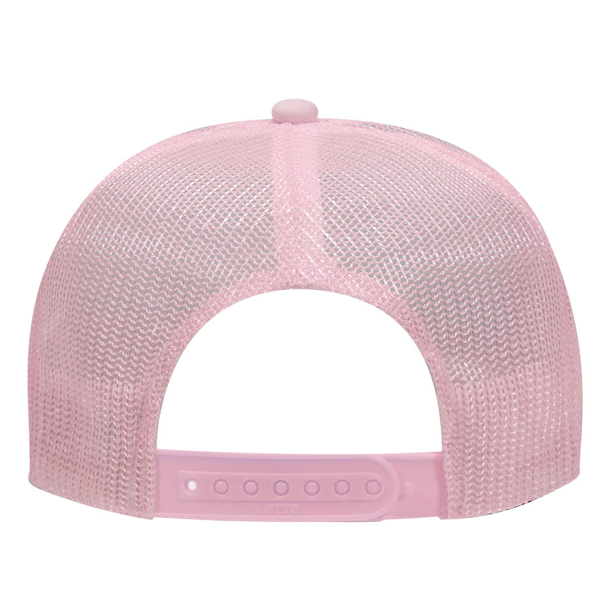 Rear View of 121612 - S.Pnk/Wht/S.Pnk OTTO CAP 5 Panel High Crown Mesh Back Trucker Hat