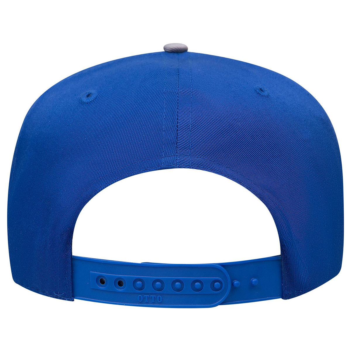 Rear View of 1401 - Gry/Ryl OTTO CAP 5 Panel Mid Profile Baseball Cap