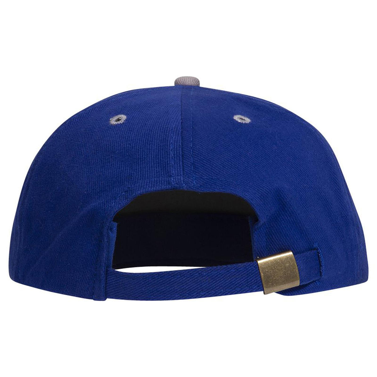 Rear View of 1401 - Gry/Ryl OTTO CAP 6 Panel Mid Profile Baseball Cap
