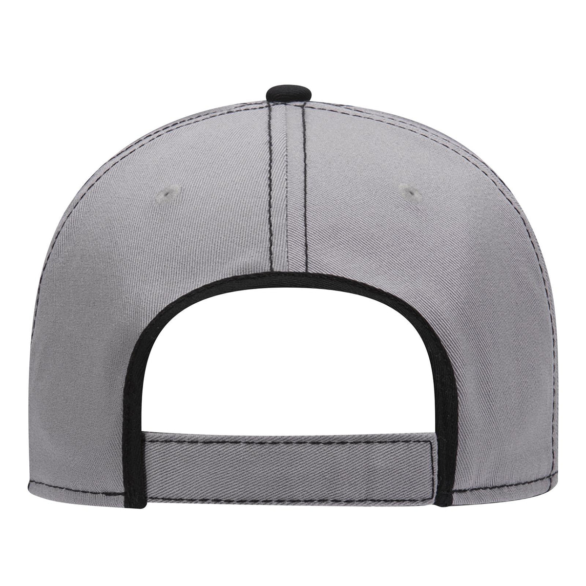 Rear View of 1403 - Gry/Blk OTTO CAP 6 Panel Low Profile Baseball Cap