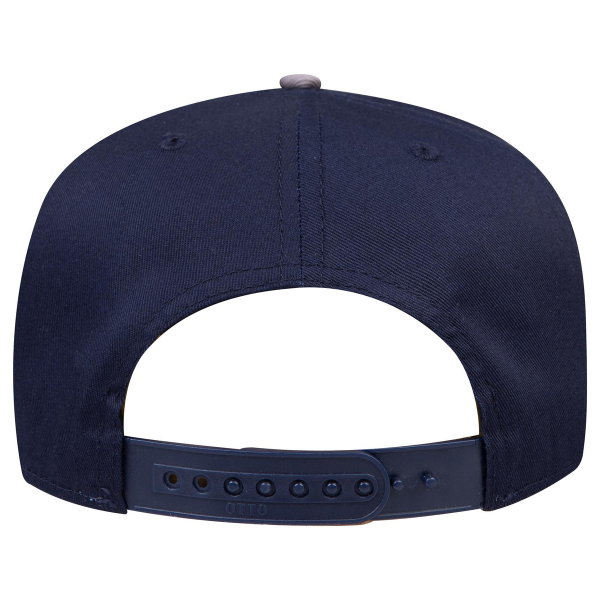 Rear View of 1404 - Gry/Nvy OTTO CAP 5 Panel Mid Profile Baseball Cap