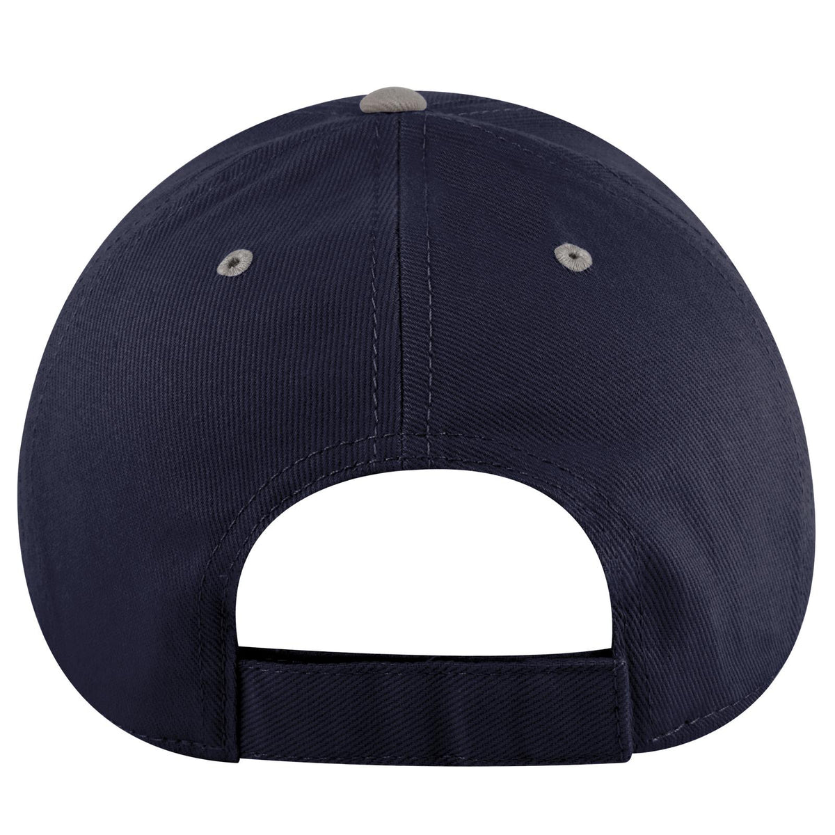 Rear View of 1404 - Gry/Nvy OTTO CAP 6 Panel Low Profile Baseball Cap