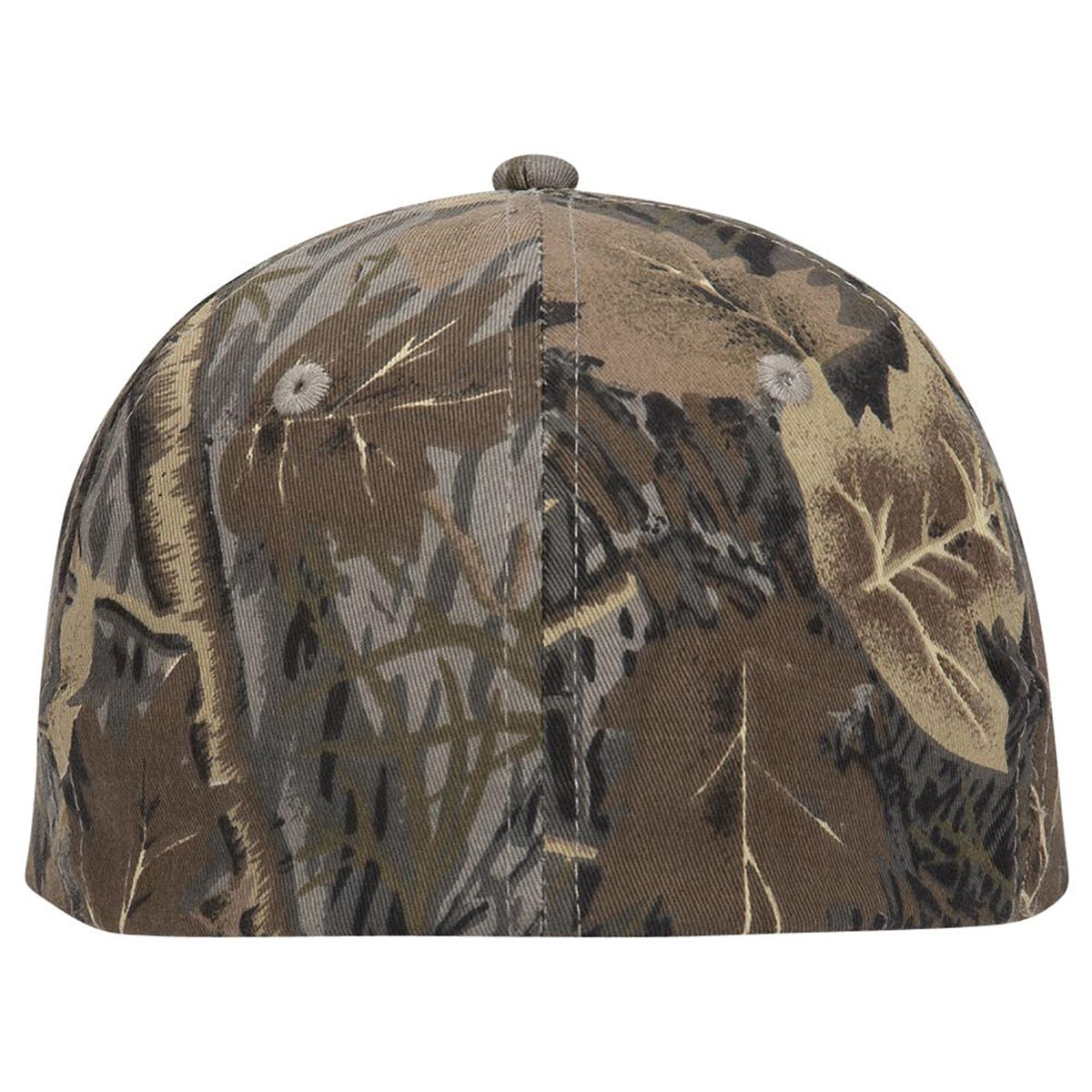 Rear View of 140732 - Gry/Brn/Kha OTTO CAP "OTTO FLEX" Fitted Camouflage 6 Panel Low Profile Baseball Cap