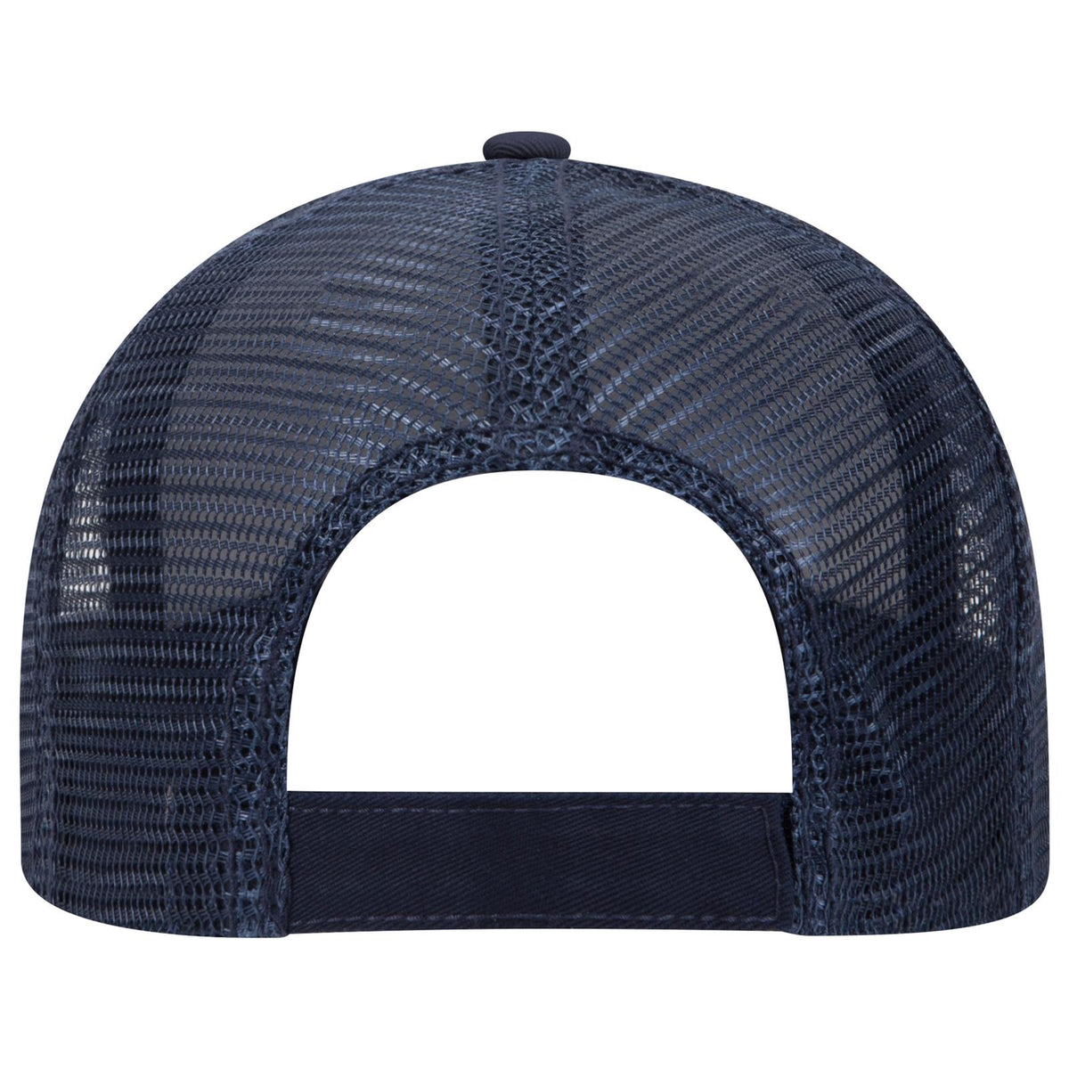 Rear View of 141404 - Gry/Gry/Nvy OTTO CAP 6 Panel Low Profile Mesh Back Trucker Hat