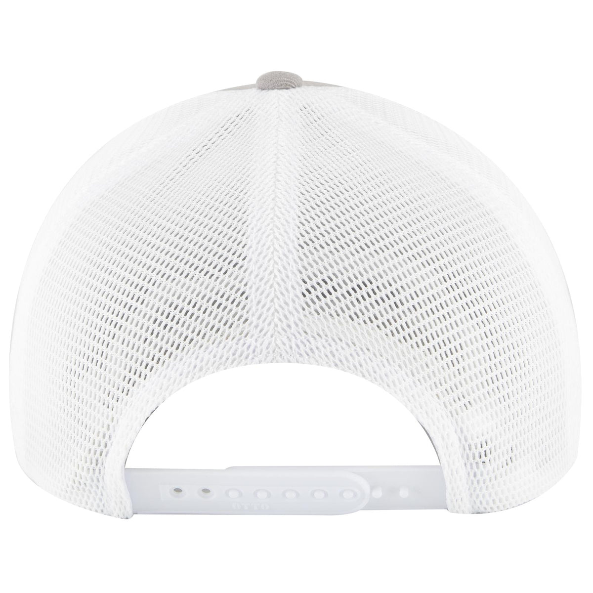Rear View of 1416 - Gry/Wht OTTO CAP "OTTO COMFY FIT" 6 Panel Low Profile Mesh Back Trucker Hat