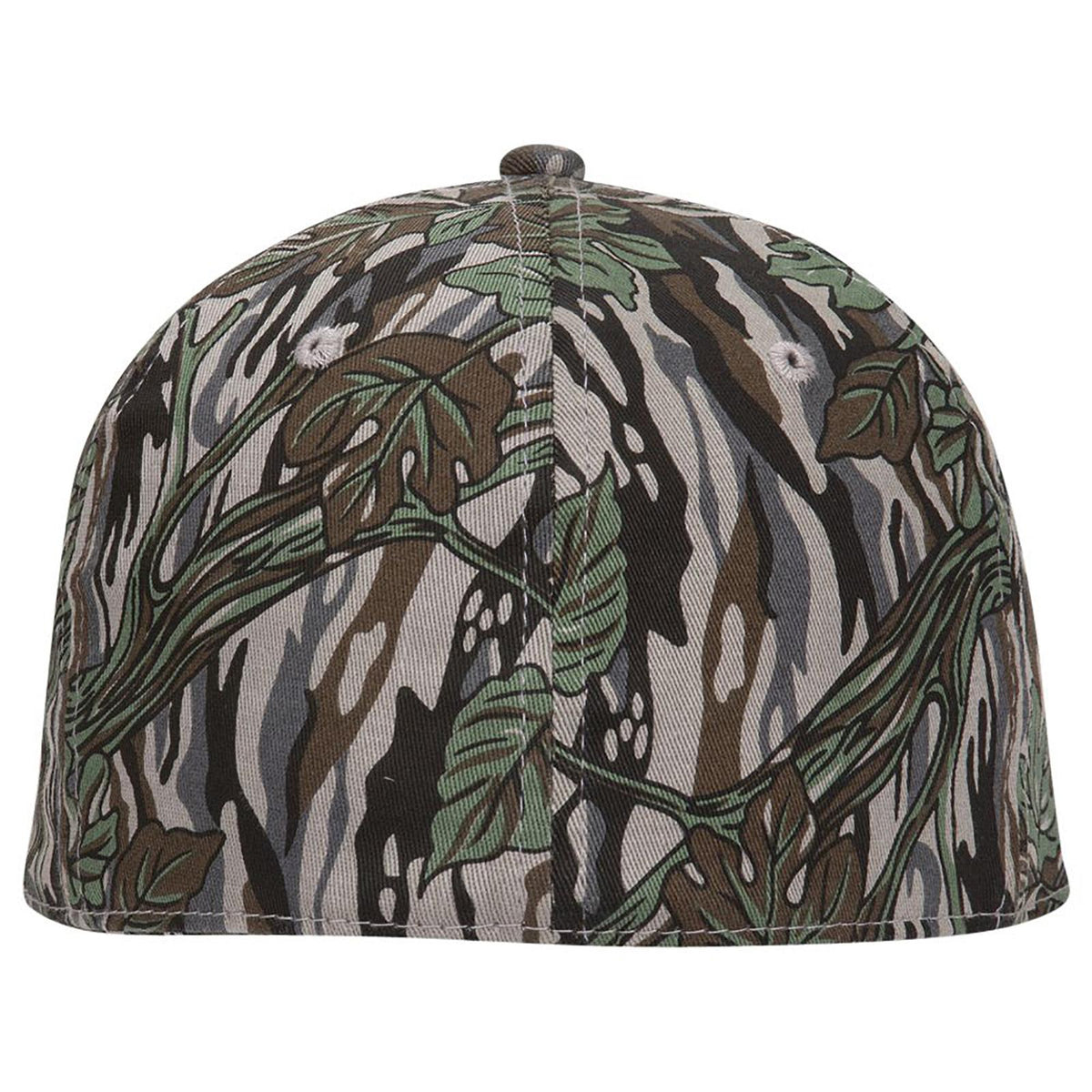 Rear View of 1417 - Gry/Dk.Grn OTTO CAP "OTTO FLEX" Fitted Camouflage 6 Panel Low Profile Baseball Cap
