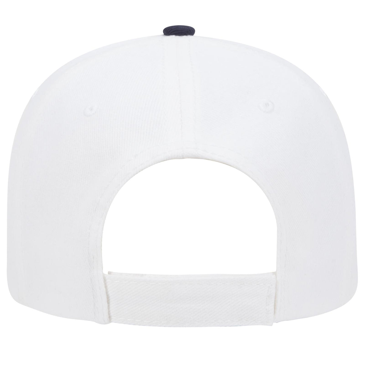 Rear View of 161604 - Wht/Wht/Nvy OTTO CAP 6 Panel Low Profile Baseball Cap