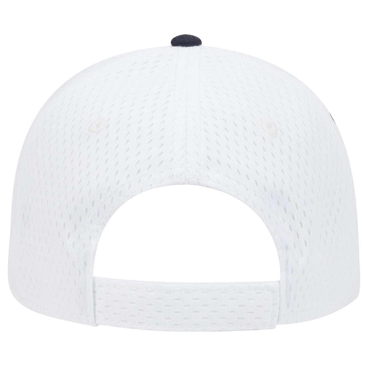 Rear View of 161604 - Wht/Wht/Nvy OTTO CAP 6 Panel Low Profile Baseball Cap