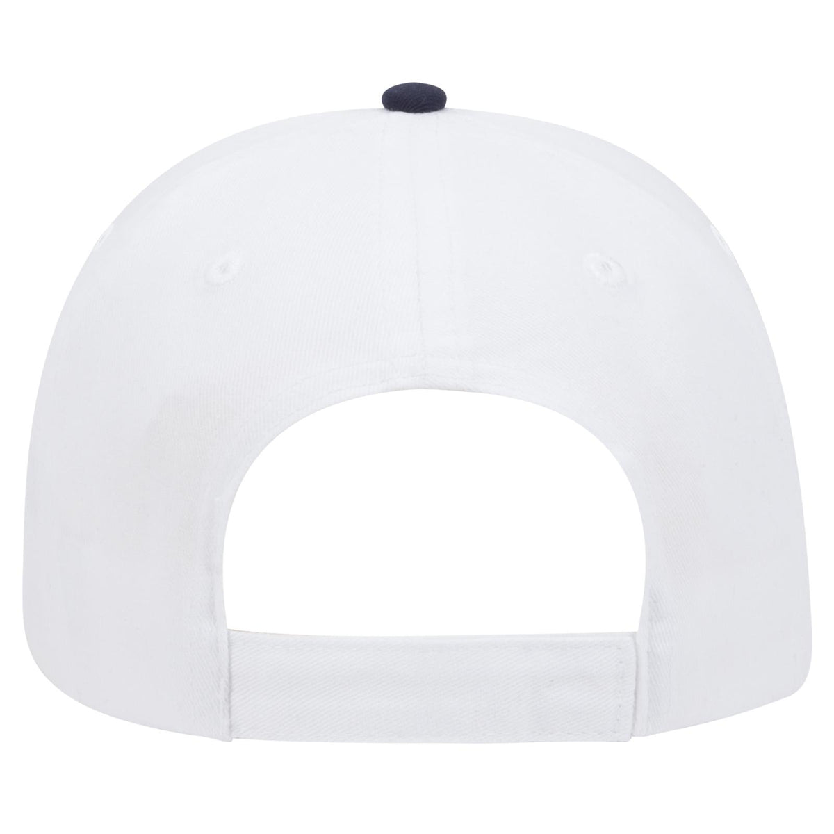 Rear View of 161604 - Wht/Wht/Nvy OTTO CAP 6 Panel Low Profile Baseball Cap