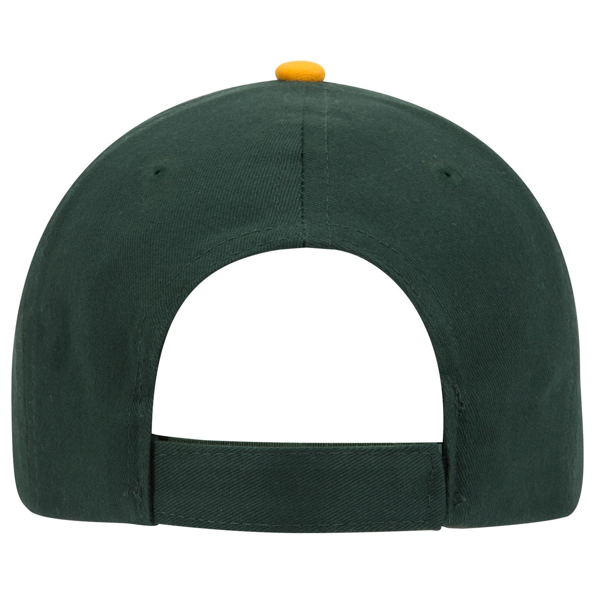 Rear View of 170616 - Dk.Grn/Gld/Wht OTTO CAP 6 Panel Low Profile Baseball Cap