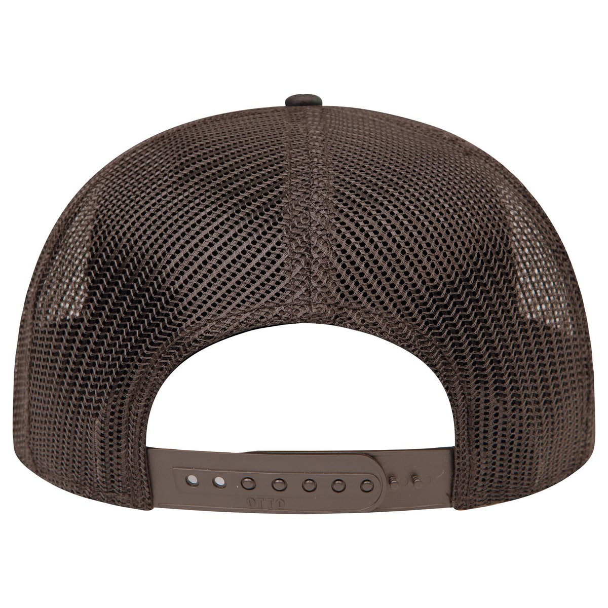 Rear View of 170739 - Dk.Grn/Brn/Dk.Brn OTTO CAP "OTTO SNAP" 6 Panel Pro Style Mesh Back Trucker Snapback Hat