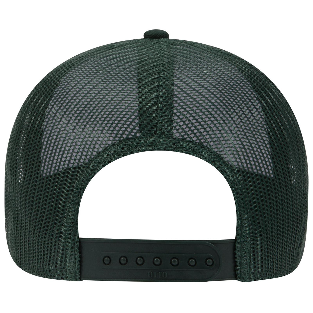 Rear View of 171617 - Dk.Grn/Wht/Dk.Grn OTTO CAP 6 Panel Low Profile Mesh Back Trucker Hat