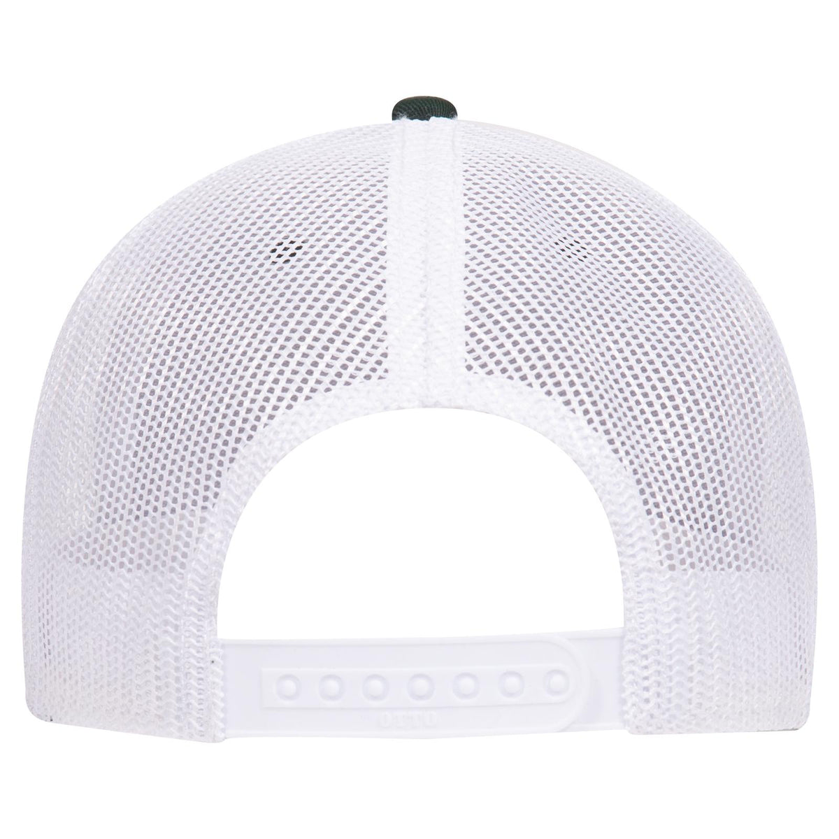Rear View of 171716 - Dk.Grn/Dk.Grn/Wht OTTO CAP 6 Panel Low Profile Mesh Back Trucker Hat