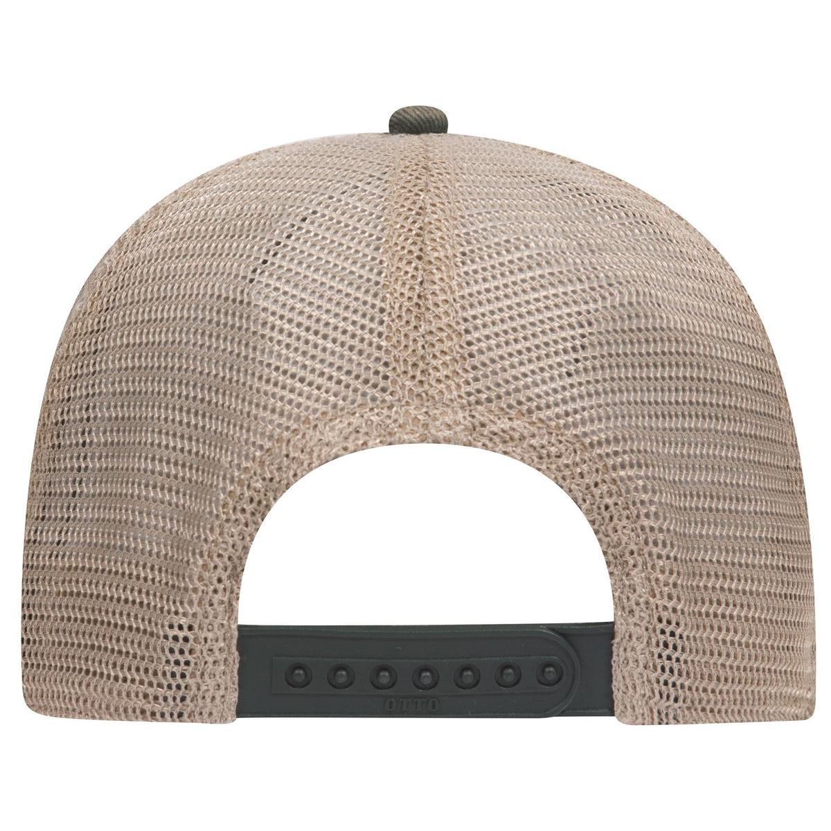 Rear View of 171732 - Dk.Grn/Dk.Grn/Kha OTTO CAP 6 Panel Low Profile Mesh Back Trucker Dad Hat
