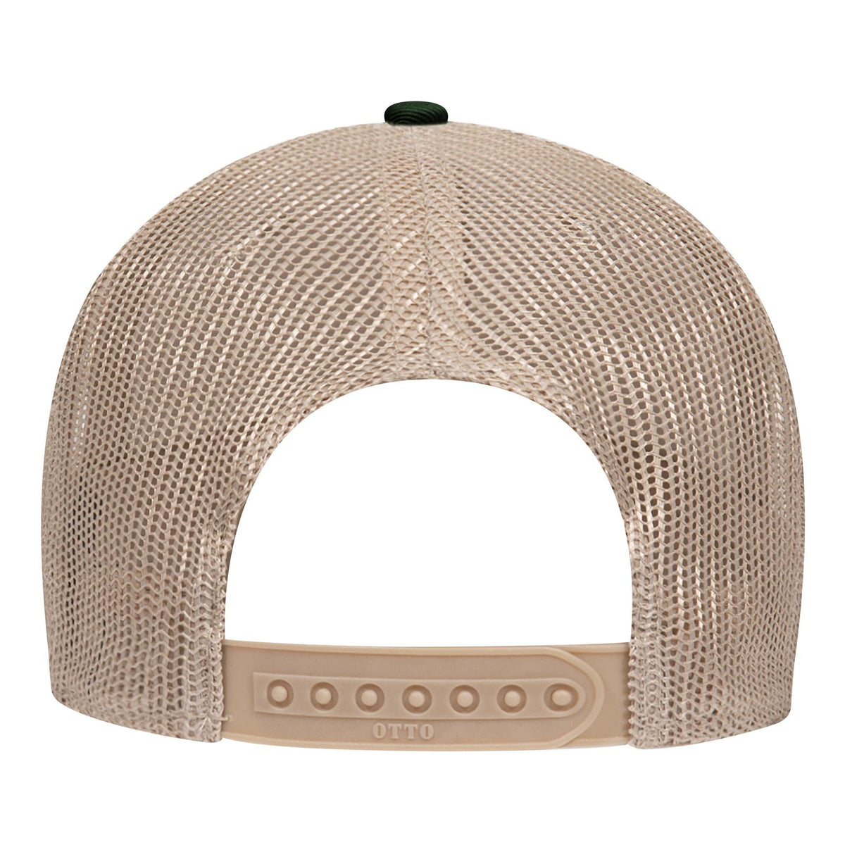 Rear View of 171732 - Dk.Grn/Dk.Grn/Kha OTTO CAP 6 Panel Low Profile Mesh Back Trucker Hat