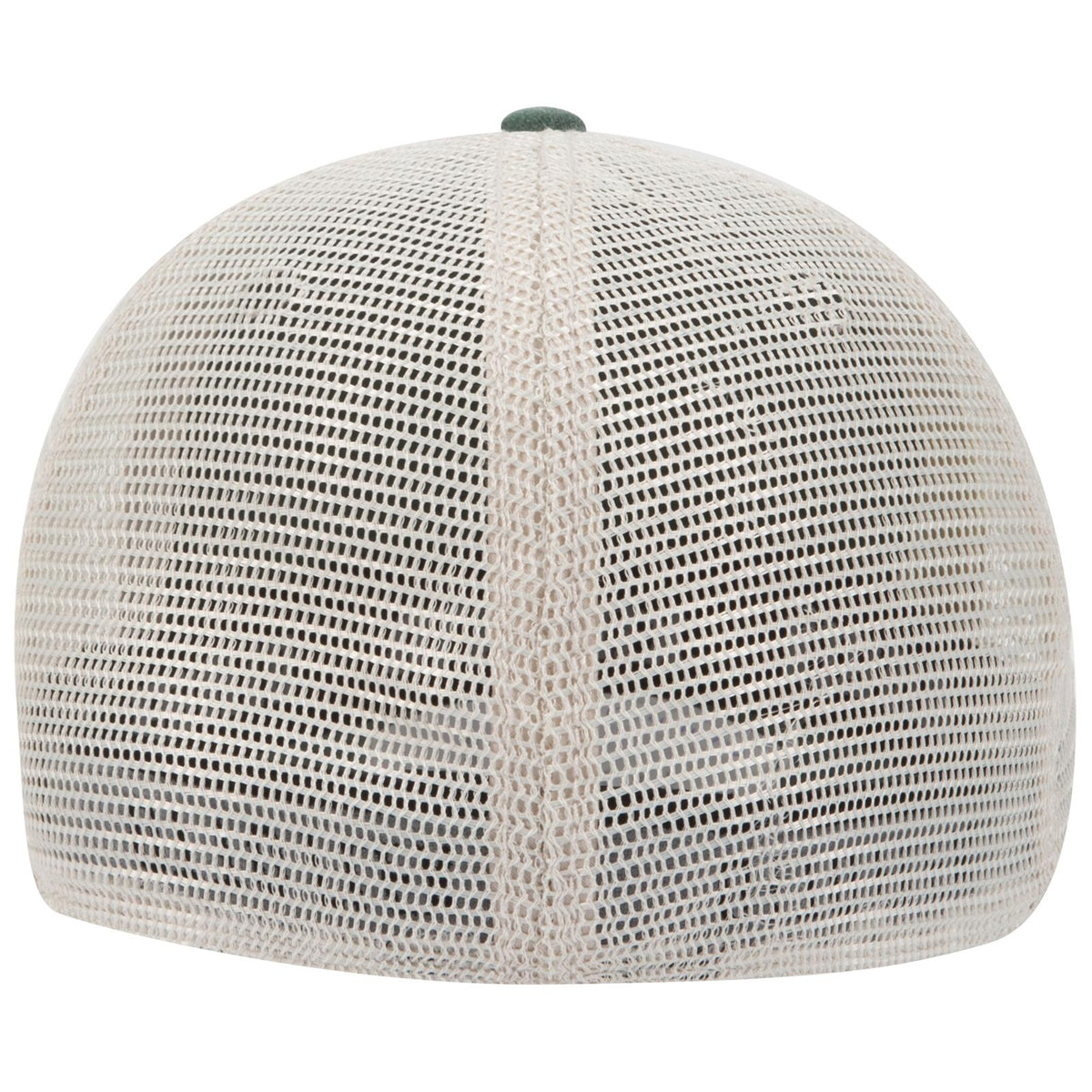 Rear View of 171732 - Dk.Grn/Dk.Grn/Kha OTTO CAP "OTTO FLEX" Fitted 6 Panel Low Profile Mesh Back Trucker Hat
