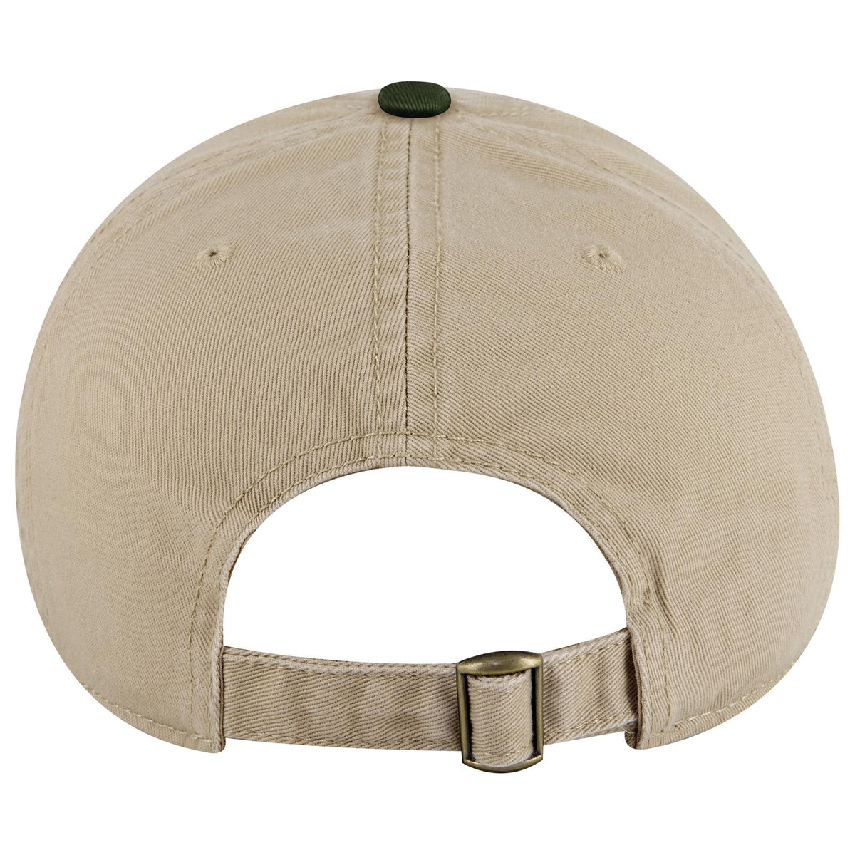 Rear View of 1732 - Dk.Grn/Kha OTTO CAP 6 Panel Low Profile Dad Hat