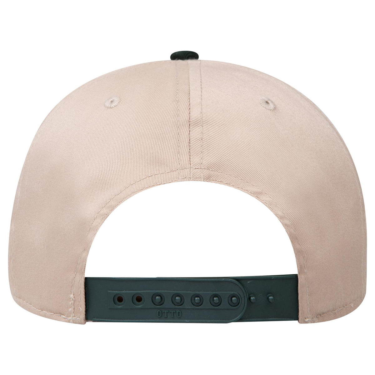Rear View of 1732 - Dk.Grn/Kha OTTO CAP 6 Panel Mid Profile Baseball Cap