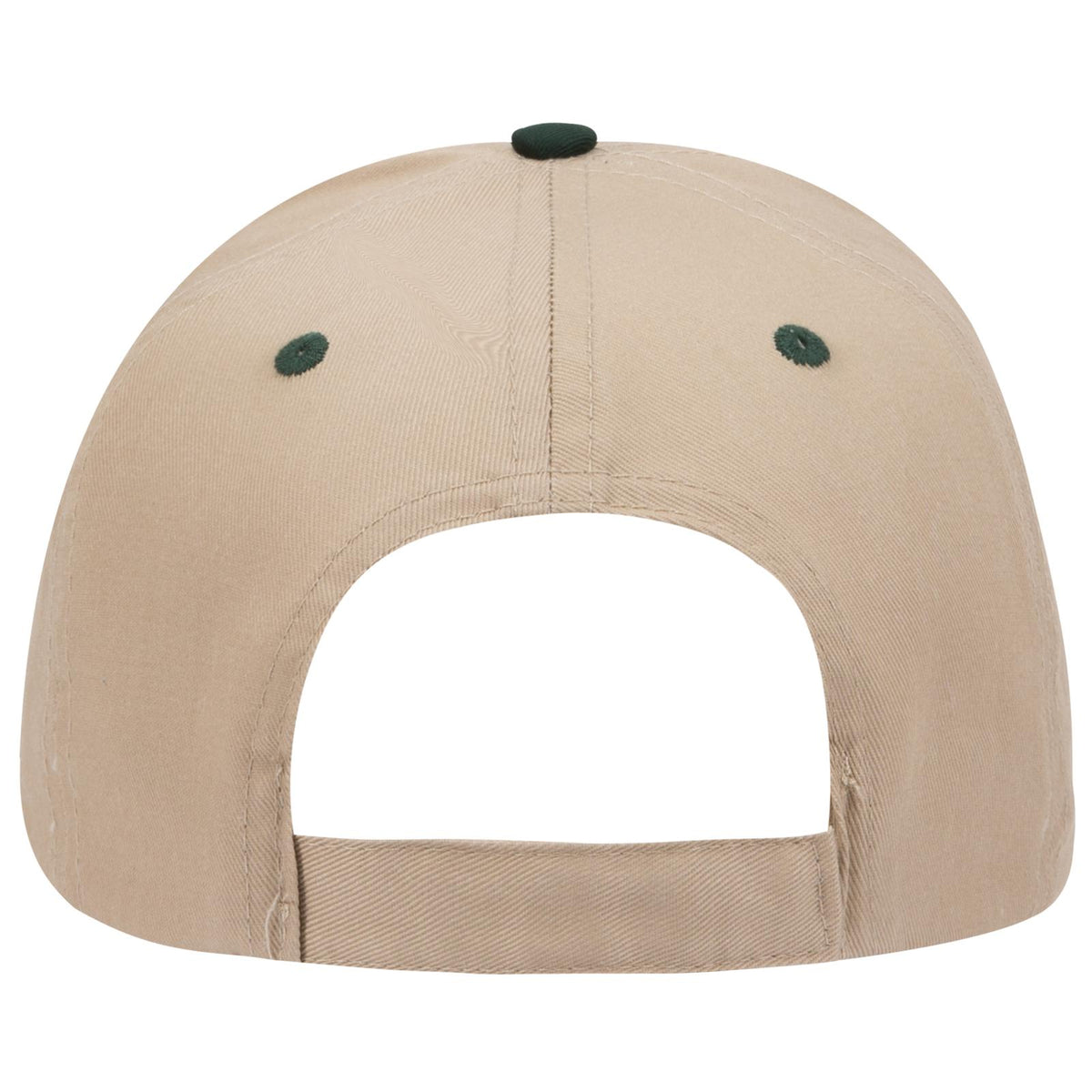 Rear View of 173232 - Dk.Grn/Kha/Kha OTTO CAP 6 Panel Low Profile Baseball Cap