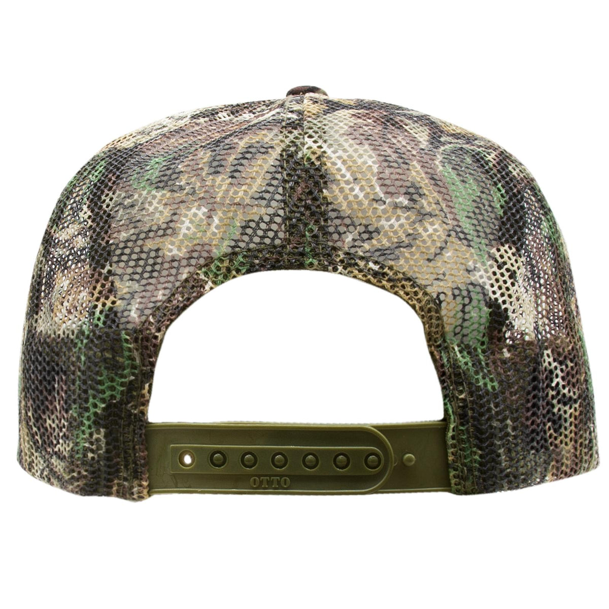 Rear View of 180705 - Lt.Lod/Brn/Kly OTTO CAP 5 Panel High Crown Mesh Back Trucker Hat