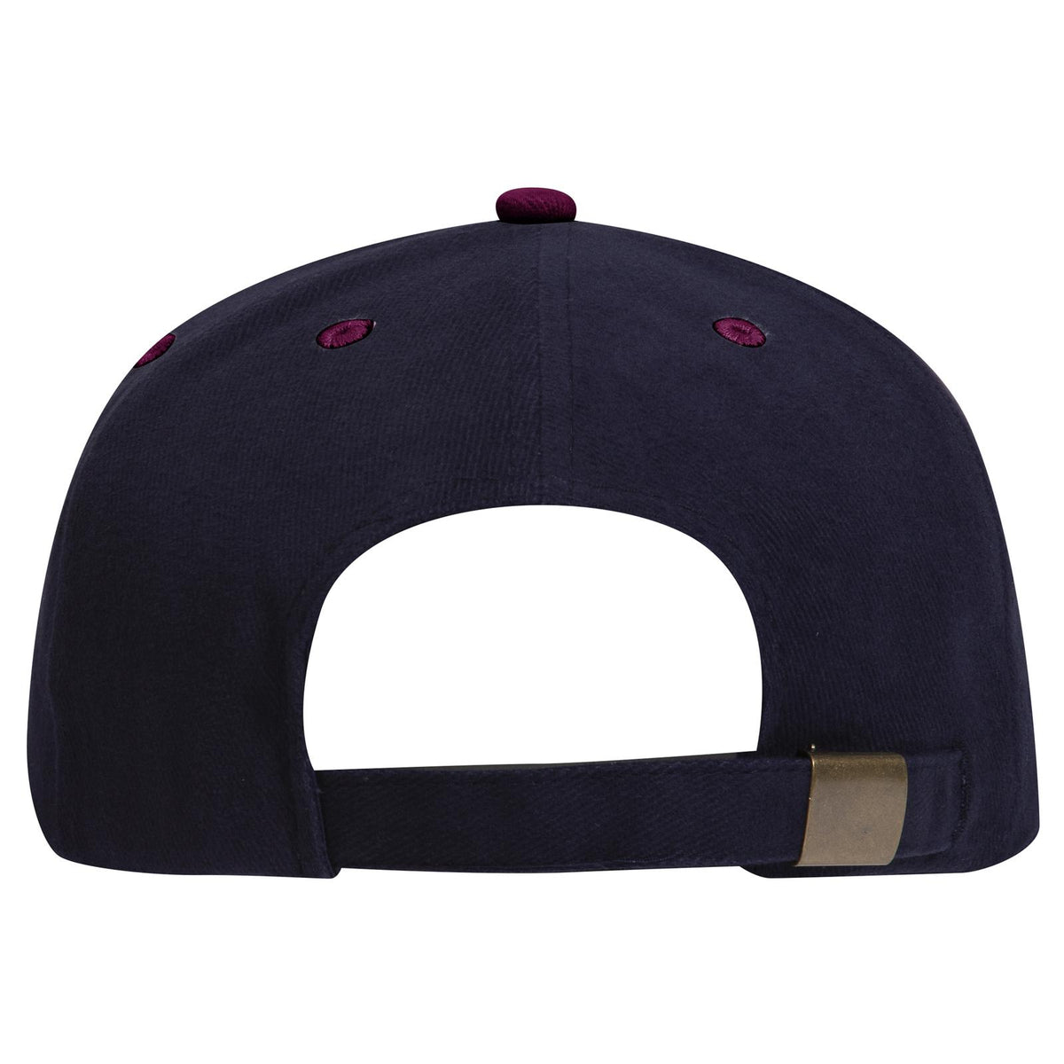 Rear View of 1904 - Burg. Marn/Nvy OTTO CAP 6 Panel Mid Profile Baseball Cap