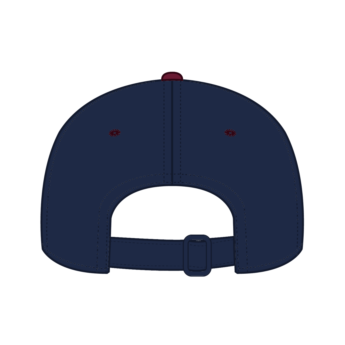 Rear View of 1904 - Burg. Marn/Nvy OTTO CAP 6 Panel Mid Profile Baseball Cap