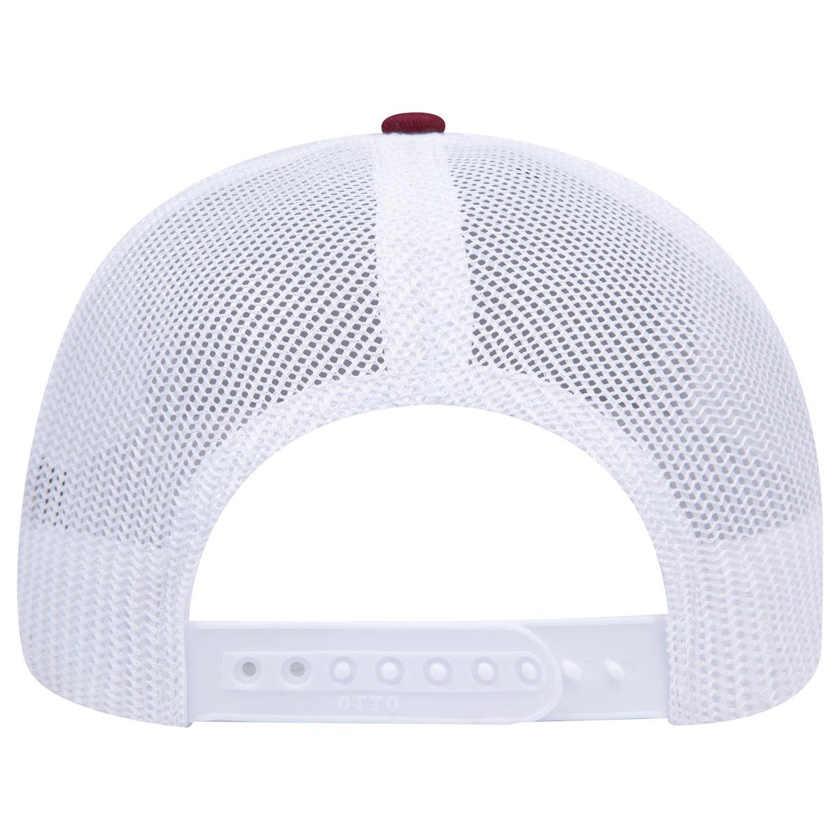Rear View of 191916 - Bg.Mrn/Bg.Mrn/Wht OTTO CAP 6 Panel Mid Profile Mesh Back Trucker Hat