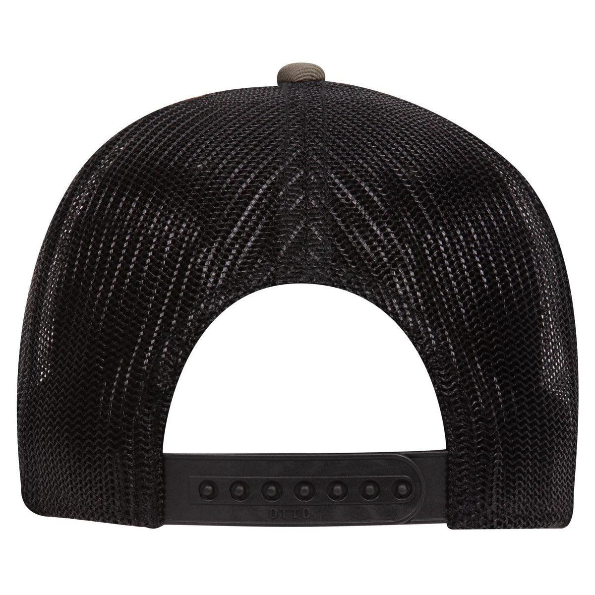 Rear View of 212103 - Ol.Grn/Ol.Grn/Blk OTTO CAP 6 Panel Low Profile Mesh Back Trucker Hat