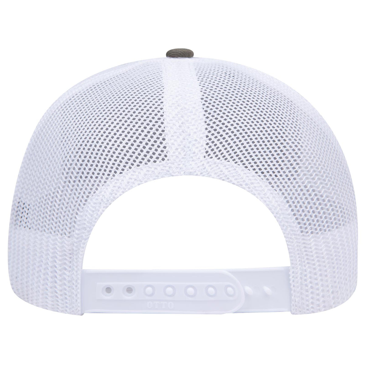 Rear View of 212116 - Ol.Grn/Ol.Grn/Wht OTTO CAP 6 Panel Mid Profile Mesh Back Trucker Hat