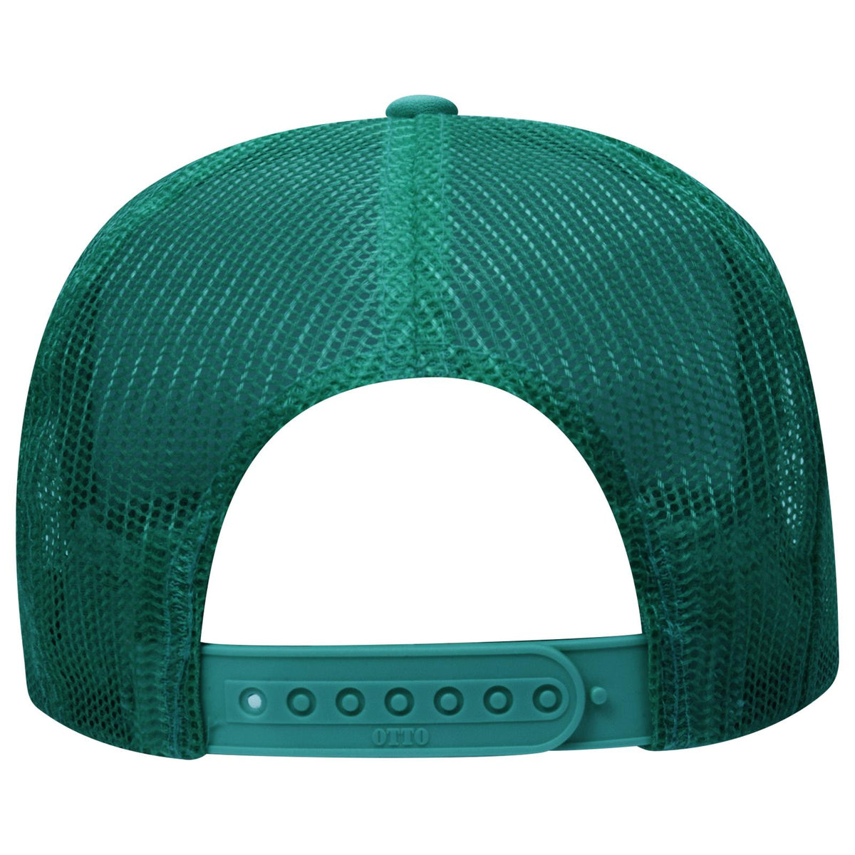 Rear View of 241624 - Jade/Wht/Jade OTTO CAP 5 Panel High Crown Mesh Back Trucker Hat