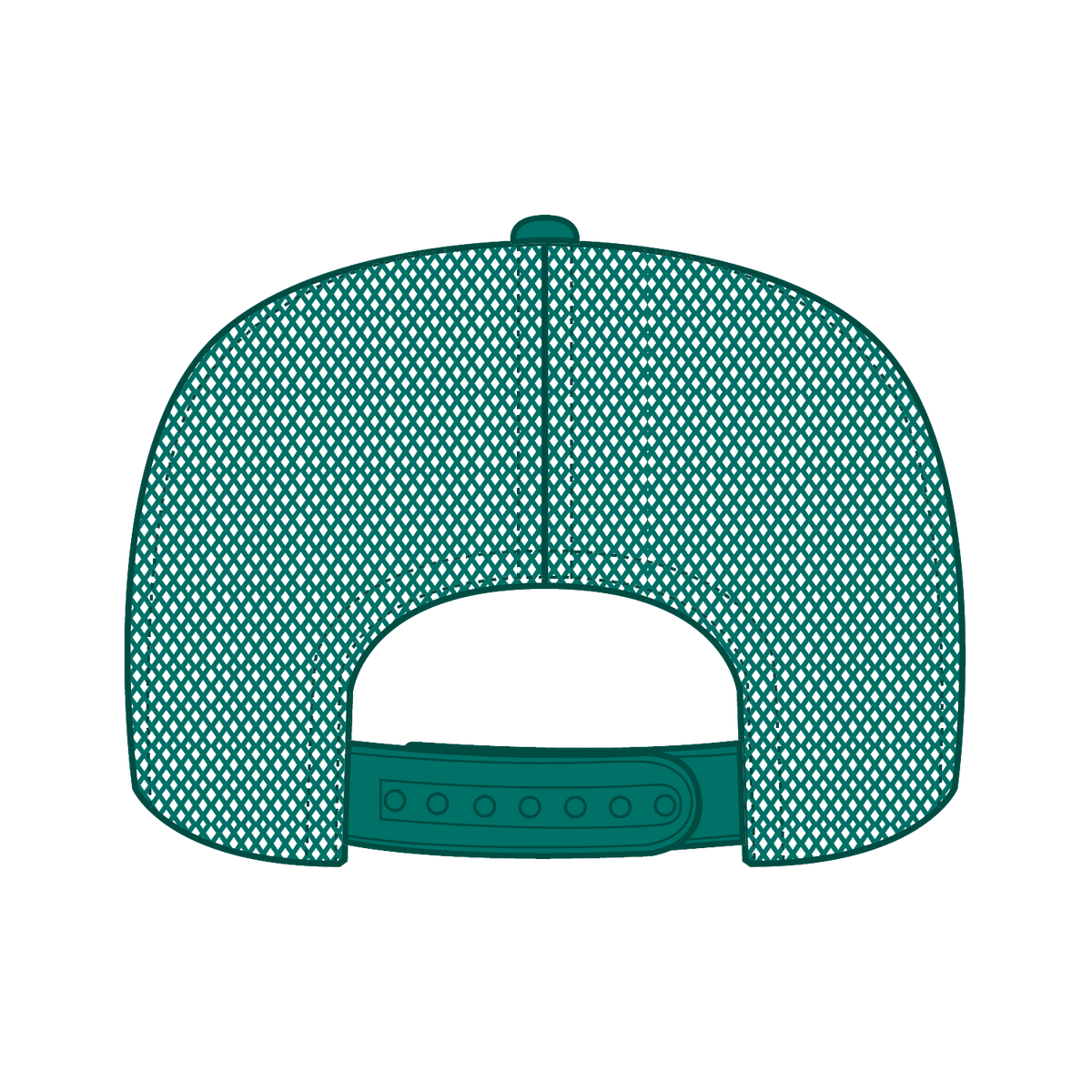 Rear View of 241624 - Jade/Wht/Jade OTTO CAP 5 Panel High Crown Mesh Back Trucker Hat