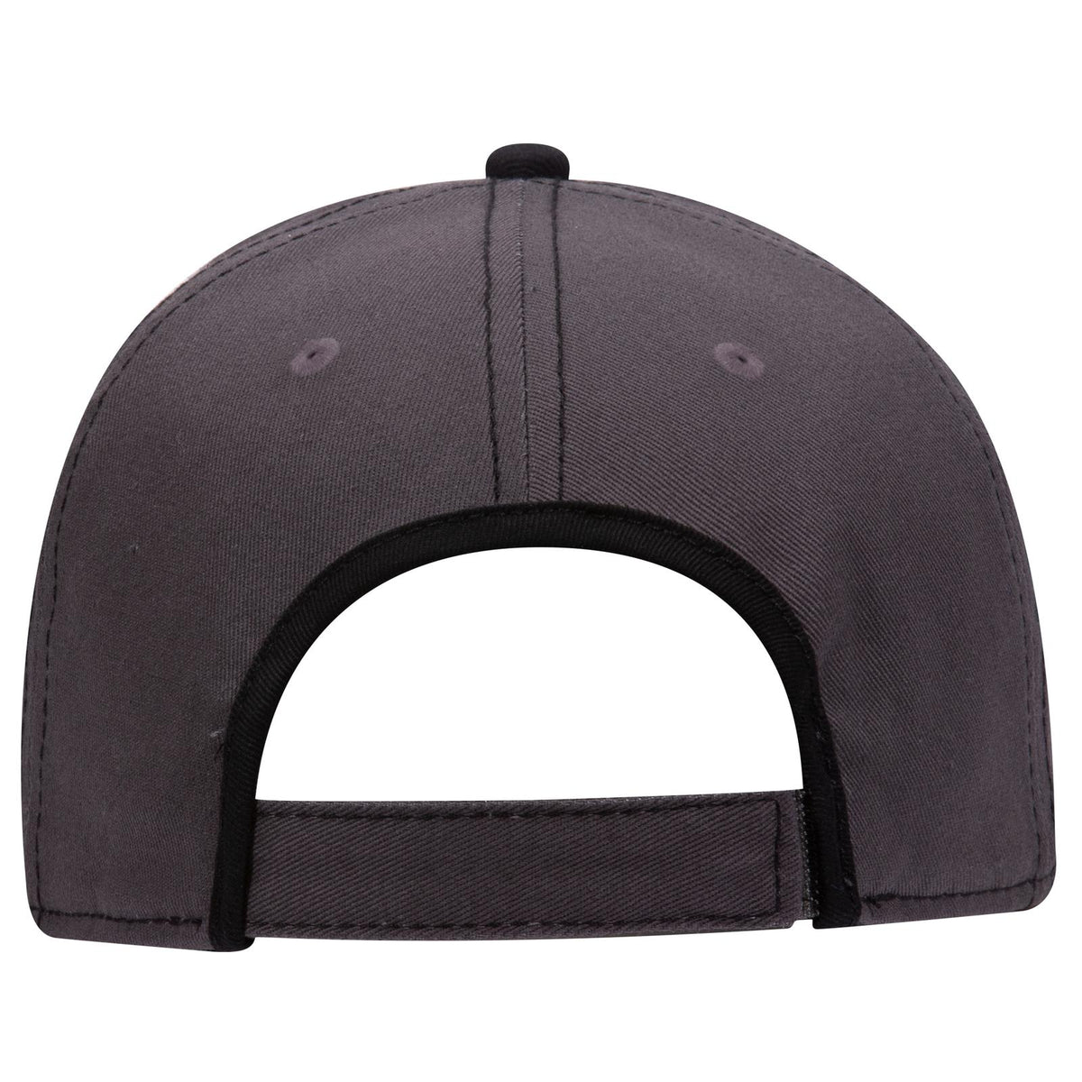 Rear View of 2503 - Ch.Gry/Blk OTTO CAP 6 Panel Low Profile Baseball Cap