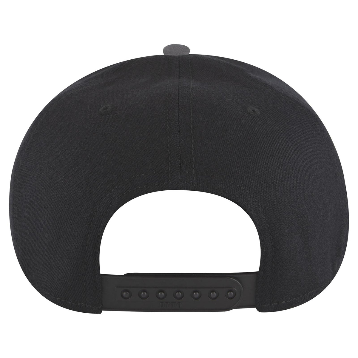 Rear View of 250303 - Ch. Gry/Blk/Blk OTTO CAP "OTTO COMFY FIT" 6 Panel Pro Style Snapback Hat