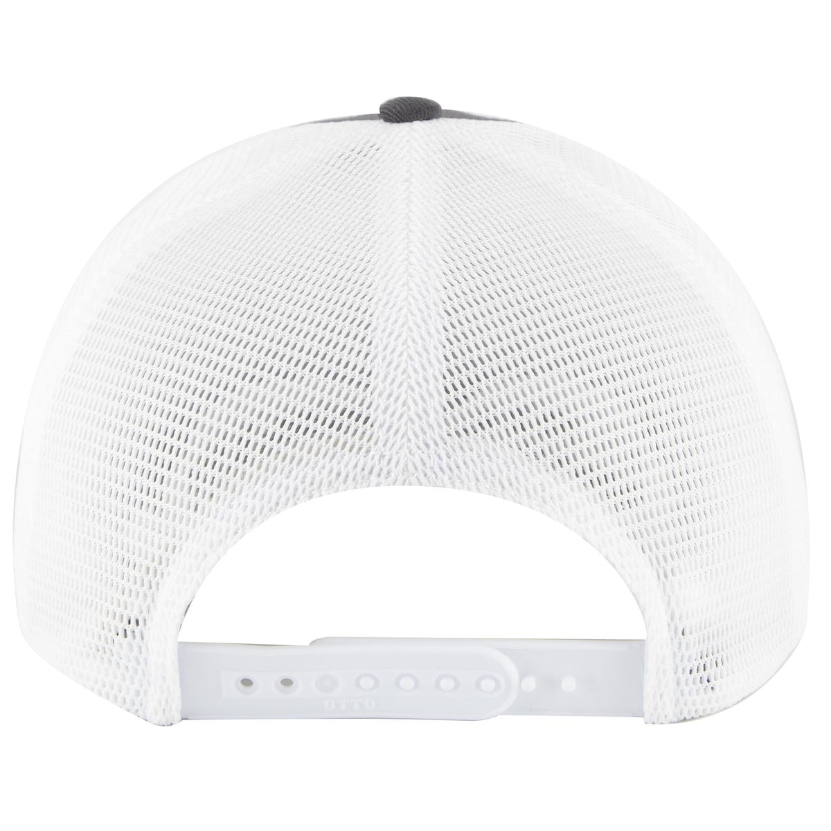 Rear View of 2516 - Ch.Gry/Wht OTTO CAP "OTTO COMFY FIT" 6 Panel Low Profile Mesh Back Trucker Hat