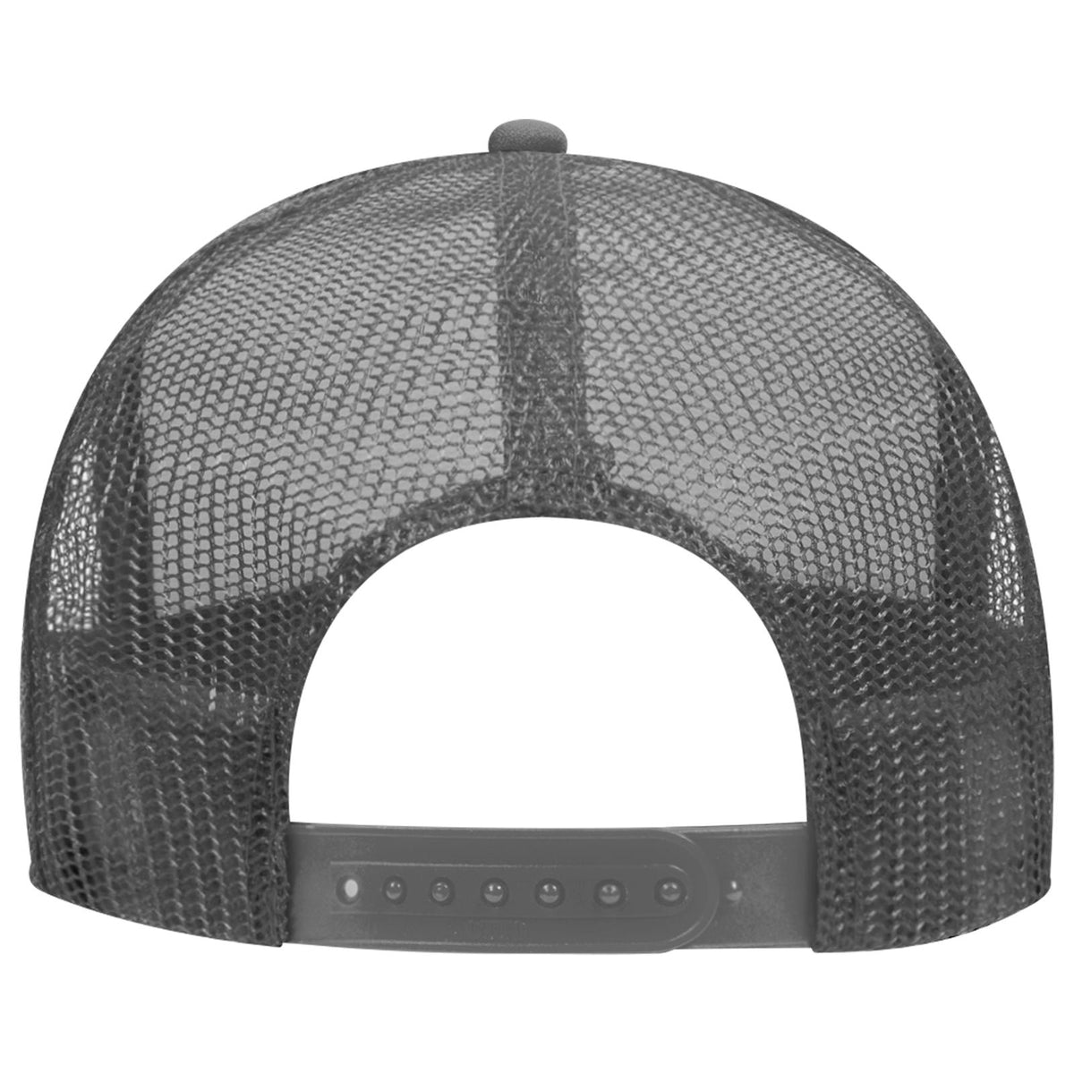 Rear View of 251625 - Ch.Gry/Wht/Ch.Gry OTTO CAP 5 Panel High Crown Mesh Back Trucker Hat