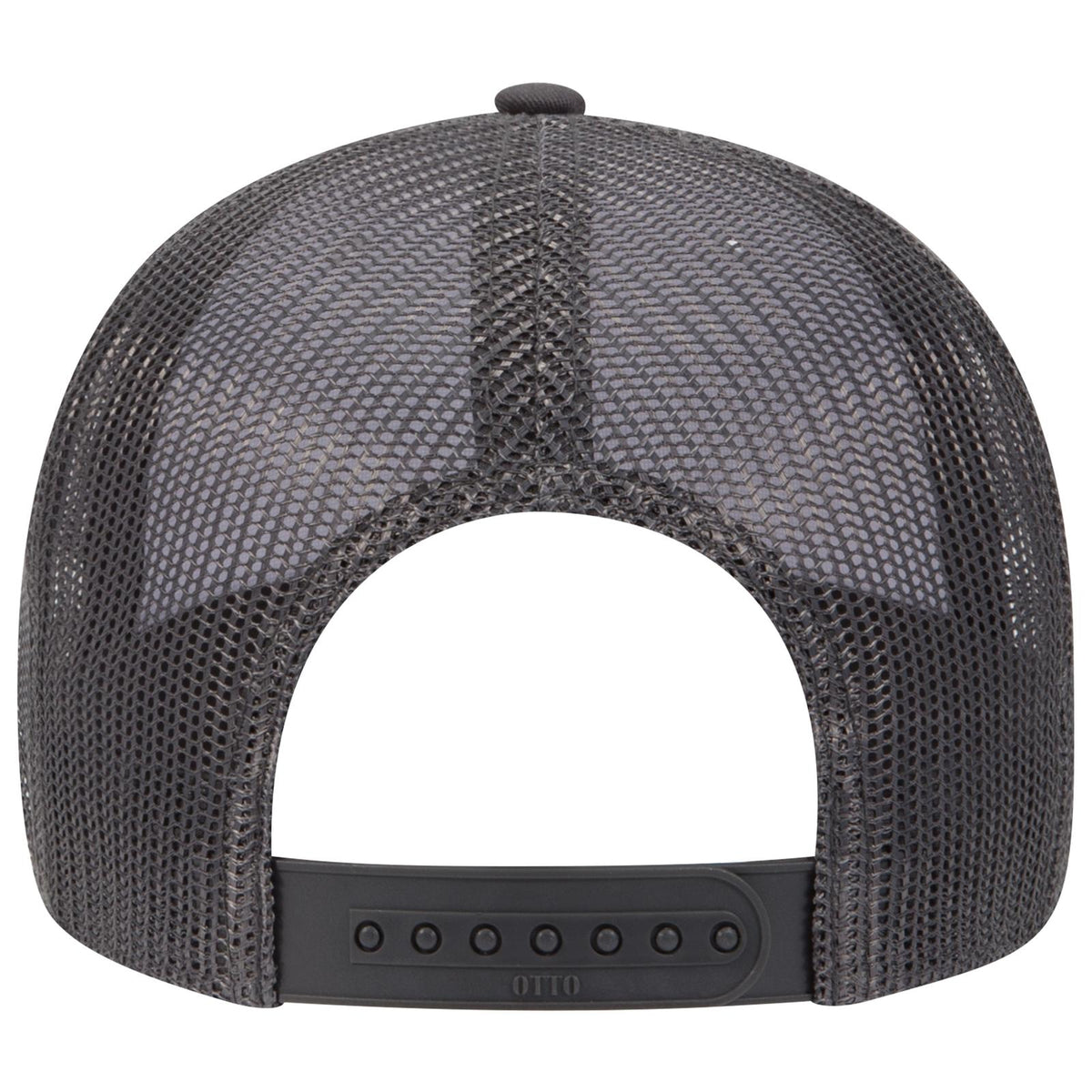 Rear View of 251625 - Ch.Gry/Wht/Ch.Gry OTTO CAP 6 Panel Low Profile Mesh Back Trucker Hat