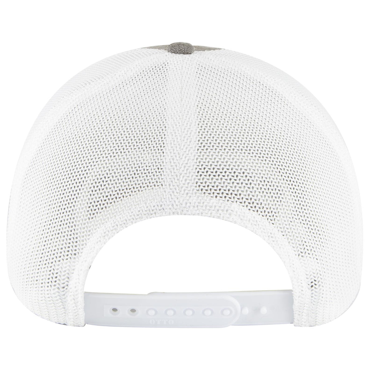 Rear View of 2516C - ChGry/Wht OTTO CAP "OTTO COMFY FIT" 6 Panel Low Profile Mesh Back Trucker Hat
