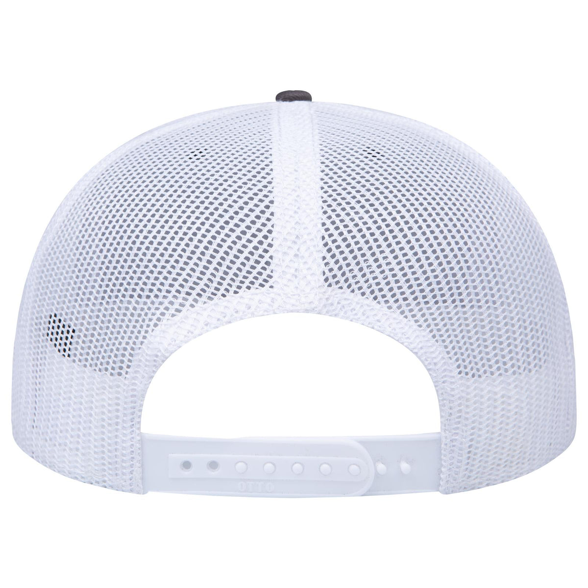 Rear View of 252516B - Ch.Gry/Ch.Gry/Wht OTTO CAP "OTTO SNAP" 6 Panel Pro Style Mesh Back Trucker Snapback Hat