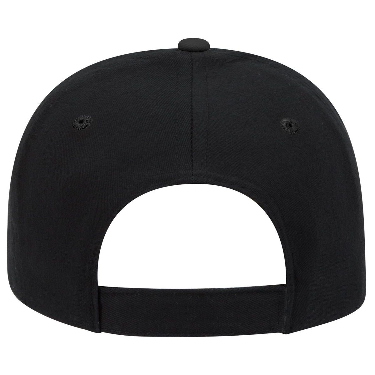 Rear View of 320303 - Kha/Blk/Blk OTTO CAP 6 Panel Low Profile Baseball Cap