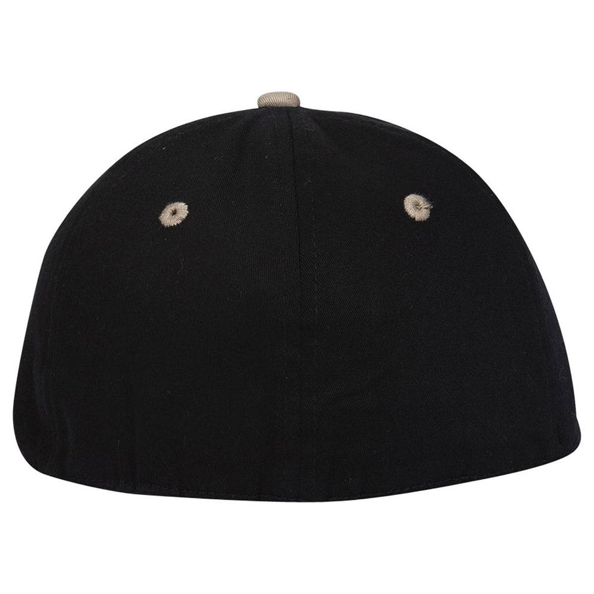 Rear View of 320303 - Kha/Blk/Blk OTTO CAP "OTTO FLEX" Fitted 6 Panel Low Profile Baseball Cap