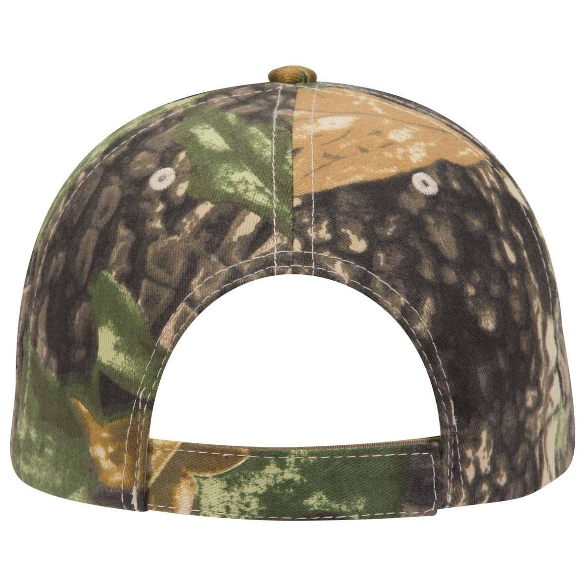 Rear View of 320317 - Kha/Blk/Dk.Grn OTTO CAP Camouflage 6 Panel Low Profile Baseball Cap