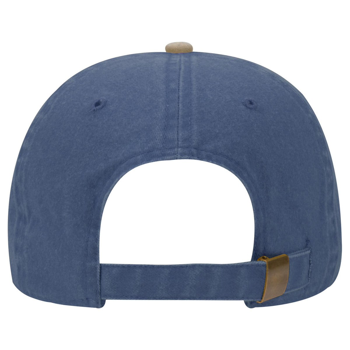 Rear View of 3204 - Kha/Nvy OTTO CAP 6 Panel Low Profile Dad Hat