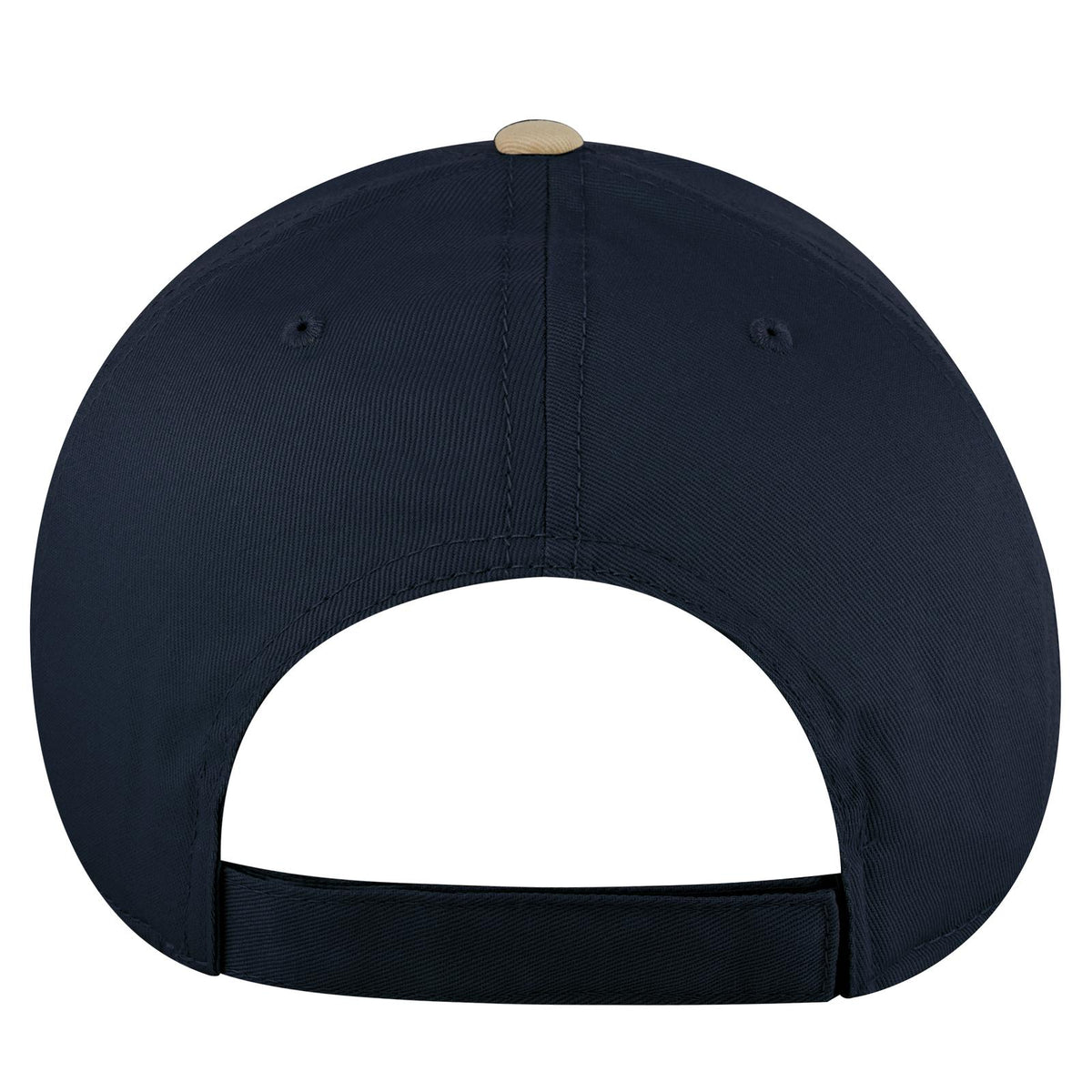 Rear View of 320404 - Kha/Nvy/Nvy OTTO CAP 6 Panel Low Profile Baseball Cap