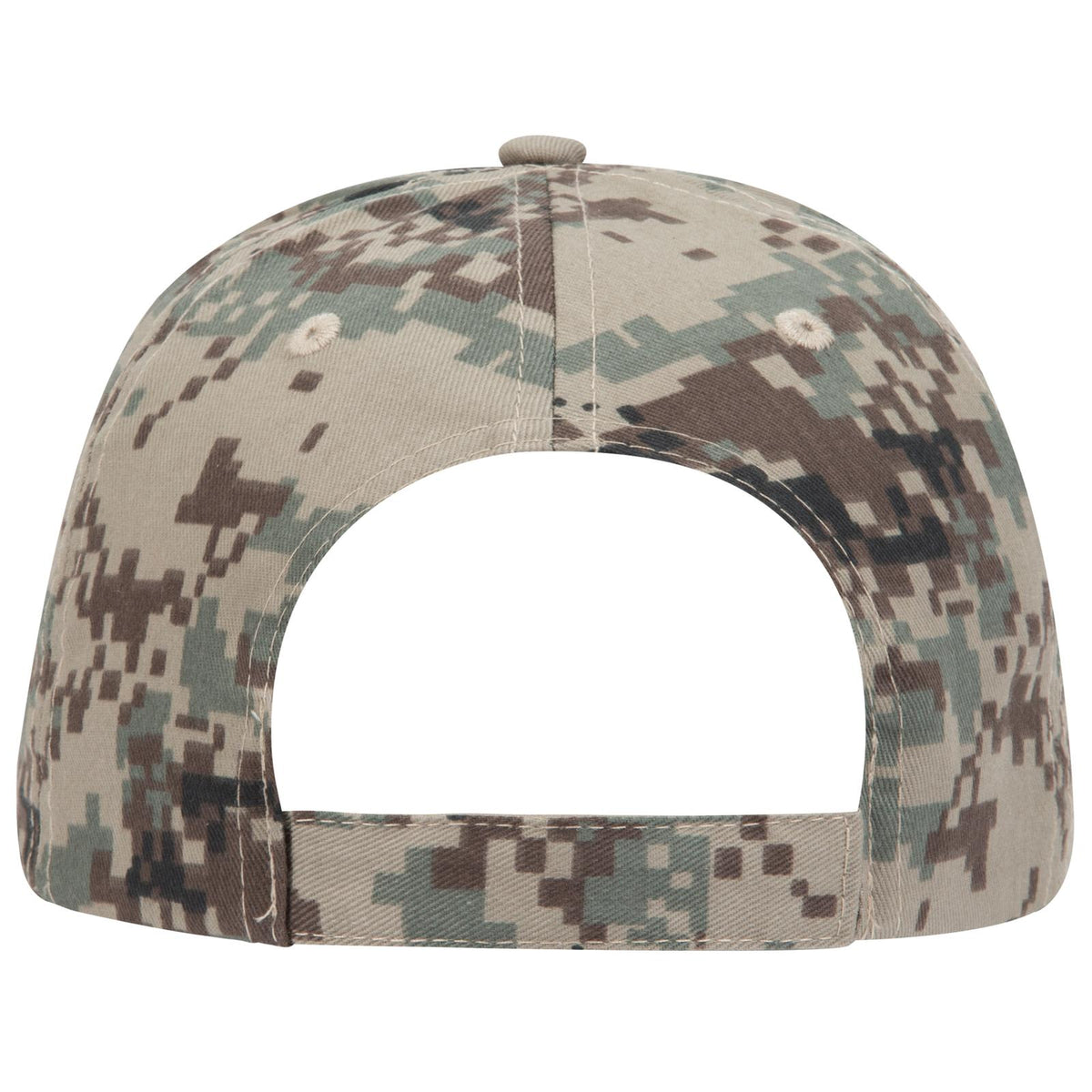 Rear View of 320703 - Kha/Brn/Blk OTTO CAP Camouflage 6 Panel Low Profile Baseball Cap